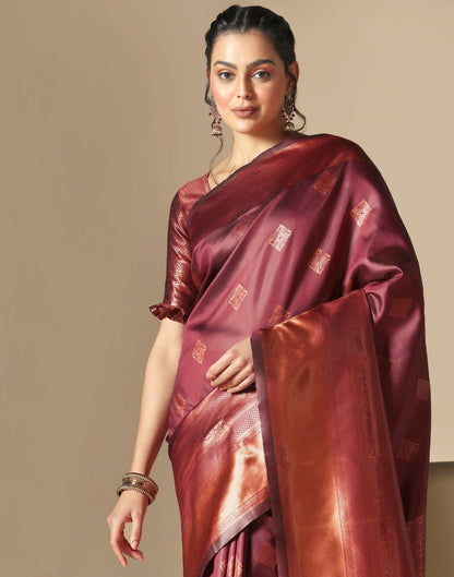 Maroon Silk Saree | Leemboodi