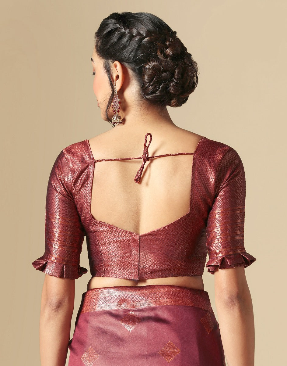 Maroon Silk Saree | Leemboodi