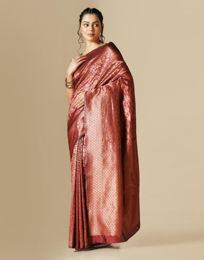 Maroon Silk Weaving Saree
