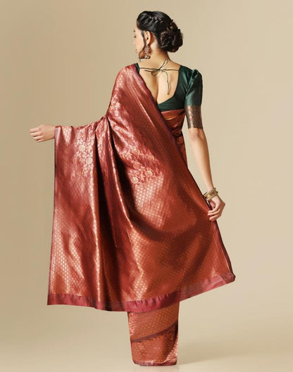 Maroon Silk Weaving Saree