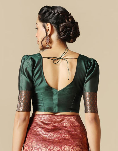 Maroon Silk Weaving Saree