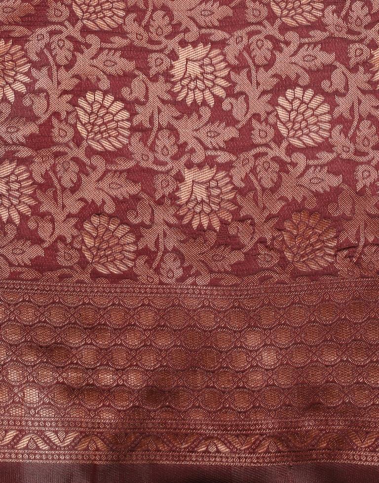 Maroon Silk Weaving Saree