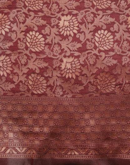 Maroon Silk Weaving Saree