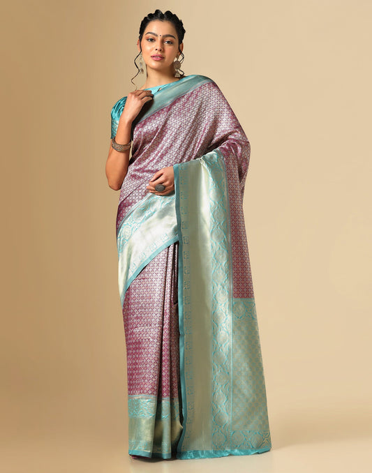 Purple Silk Jacquard Saree | Sudathi