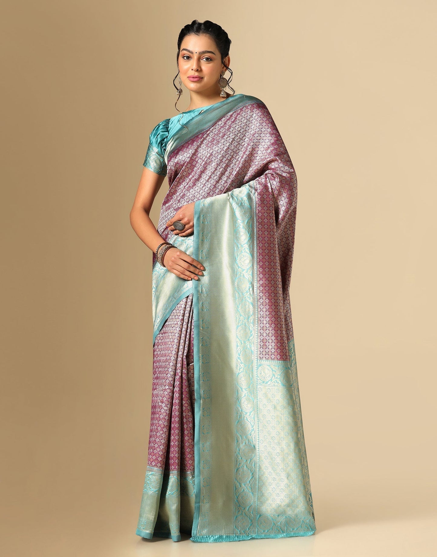 Purple Silk Jacquard Saree | Sudathi