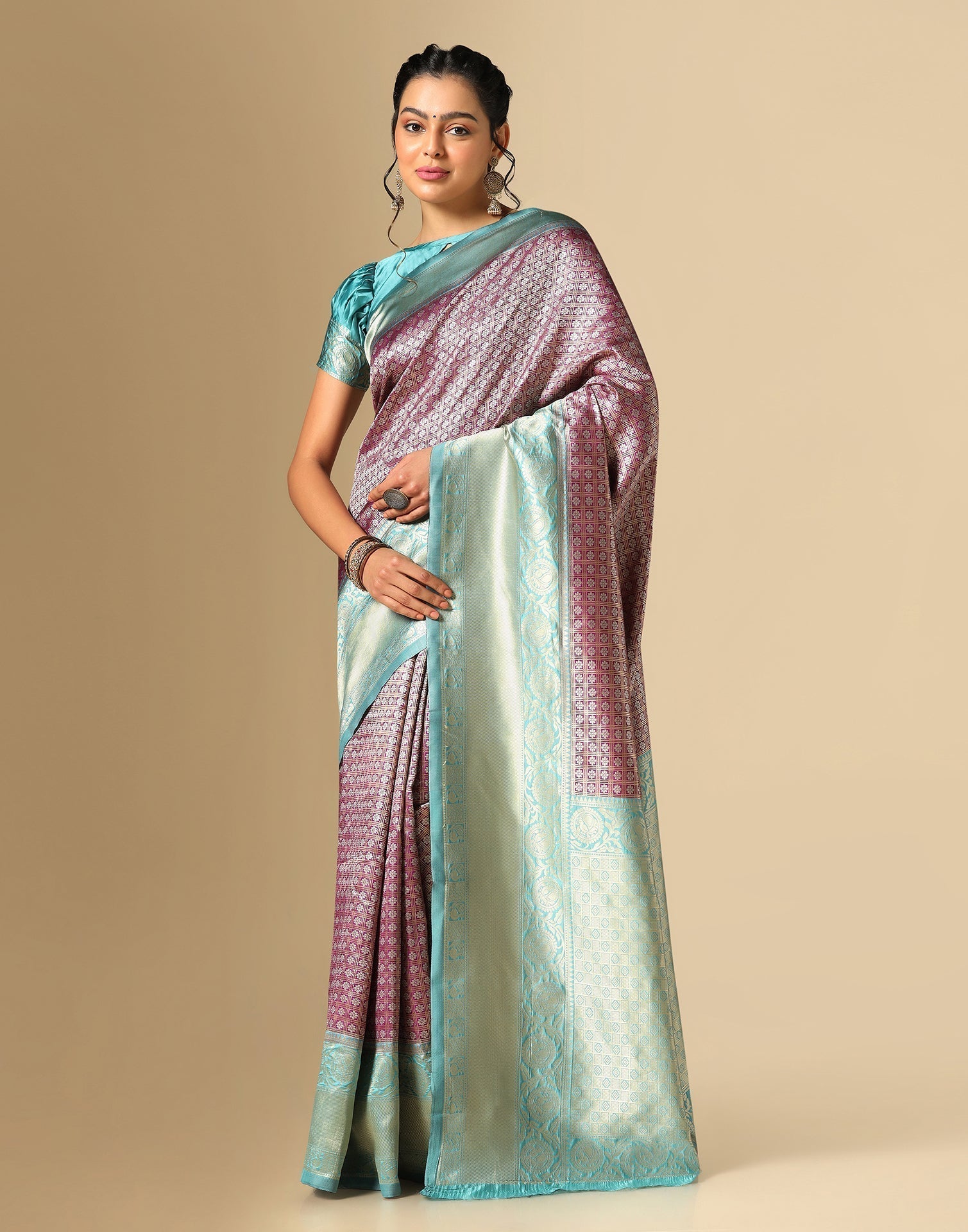 Purple Silk Jacquard Saree | Sudathi