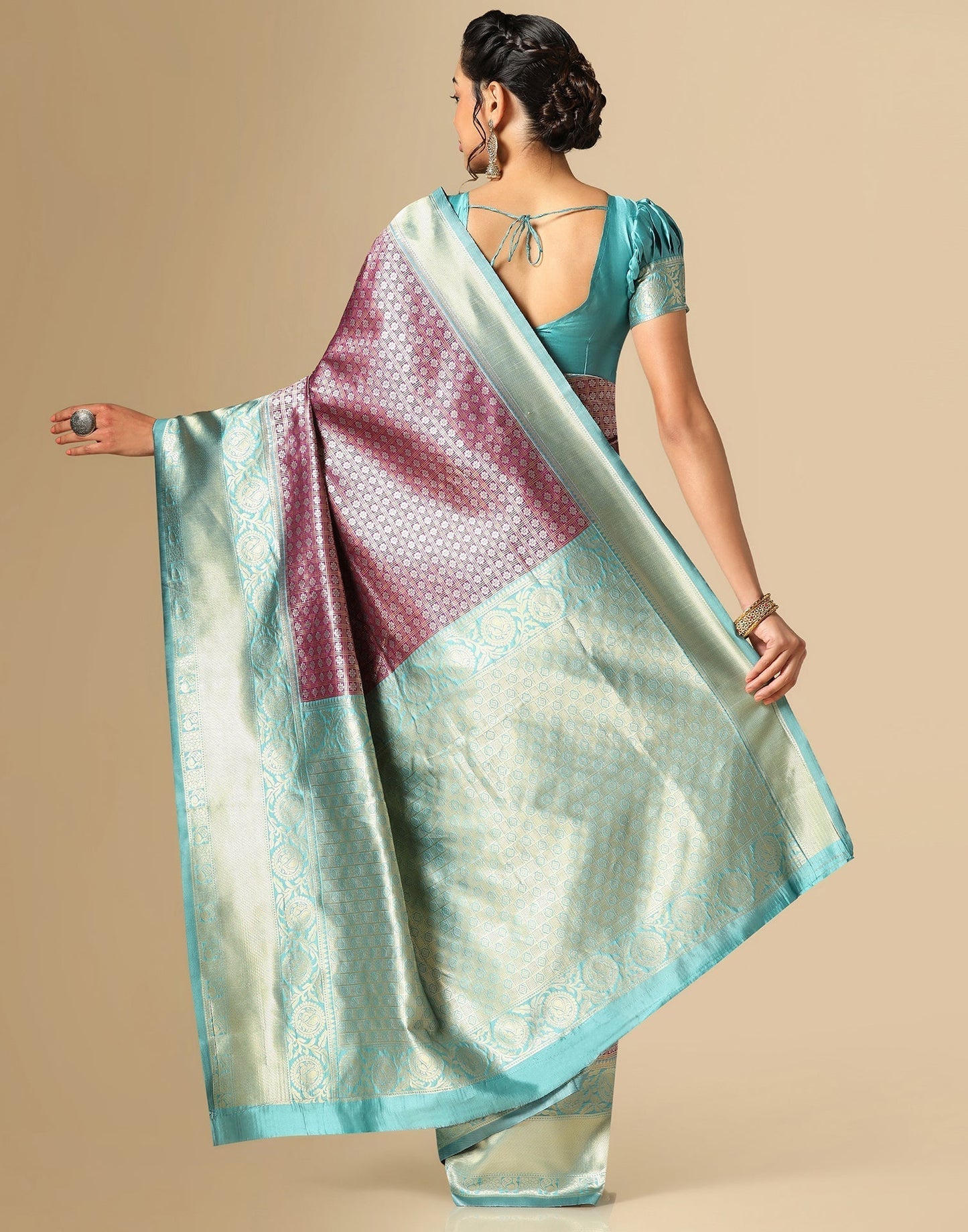 Purple Silk Jacquard Saree | Sudathi