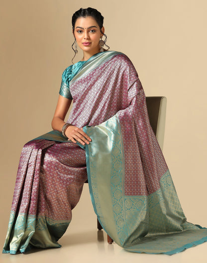 Purple Silk Jacquard Saree | Sudathi