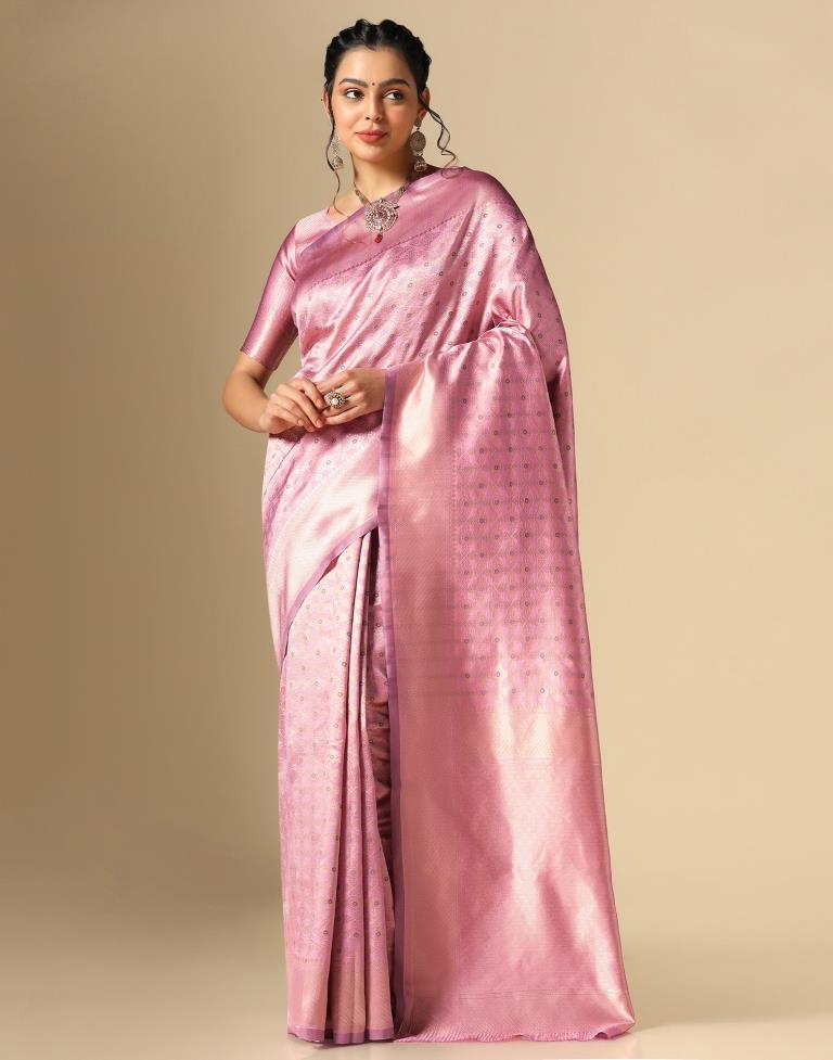 Light Pink Silk Weaving Saree