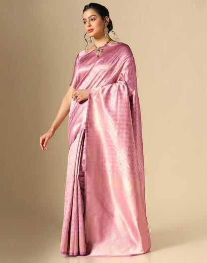 Light Pink Silk Weaving Saree