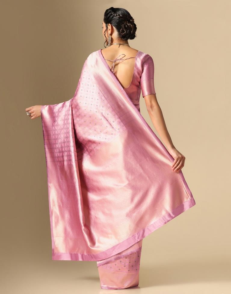 Light Pink Silk Weaving Saree