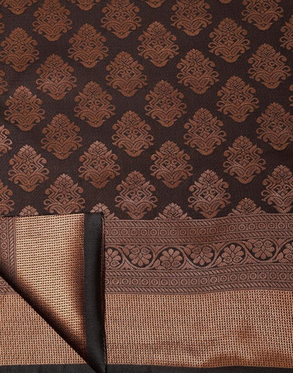 Dark Brown Silk Weaving Saree