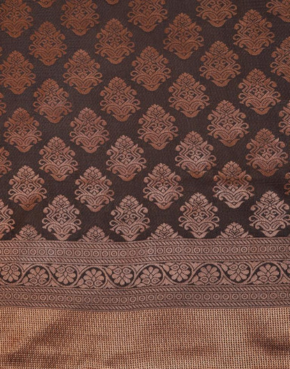 Dark Brown Silk Weaving Saree