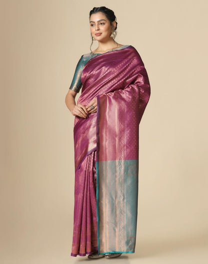 Purple Silk Weaving Saree