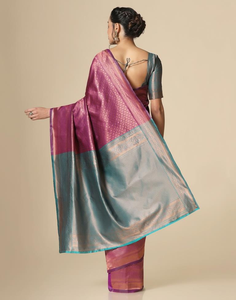 Purple Silk Weaving Saree