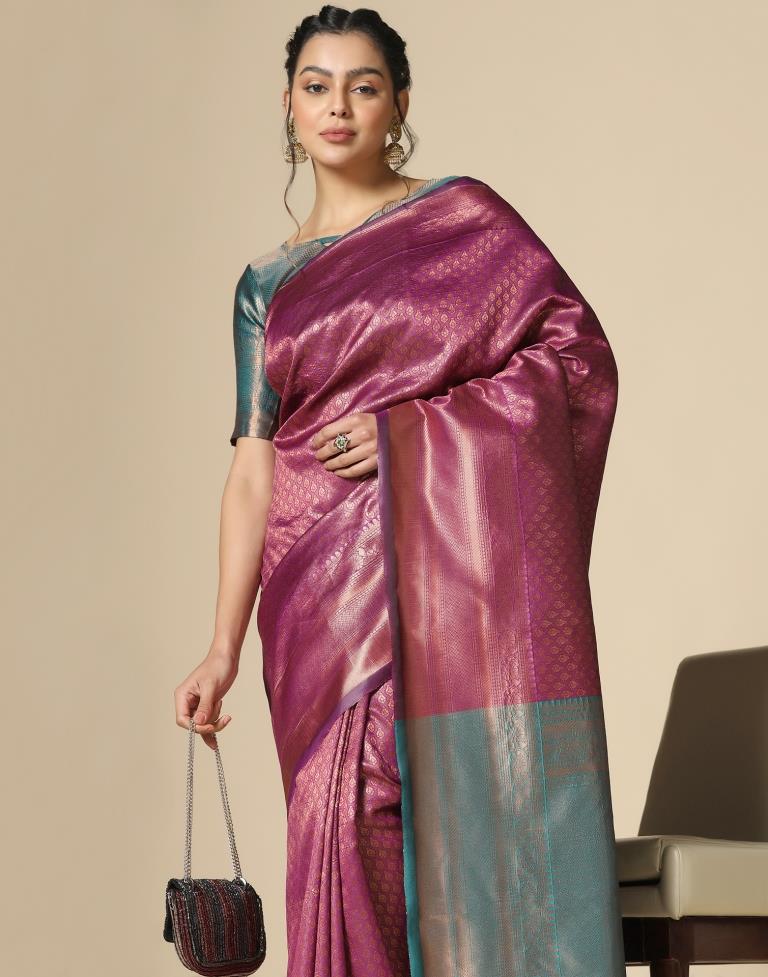 Purple Silk Weaving Saree