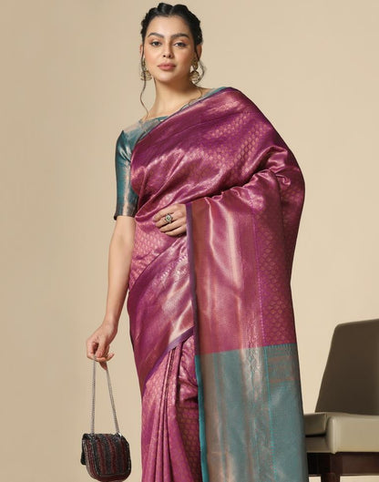 Purple Silk Weaving Saree