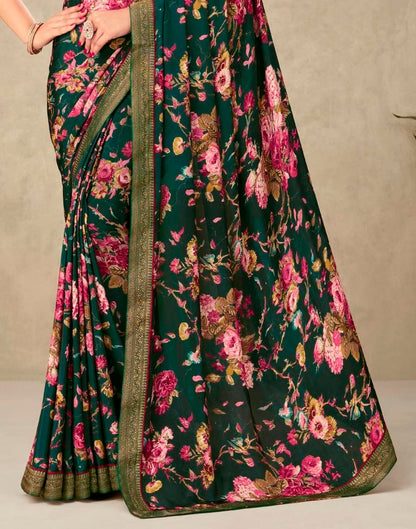 Dark Green Silk Saree | Leemboodi