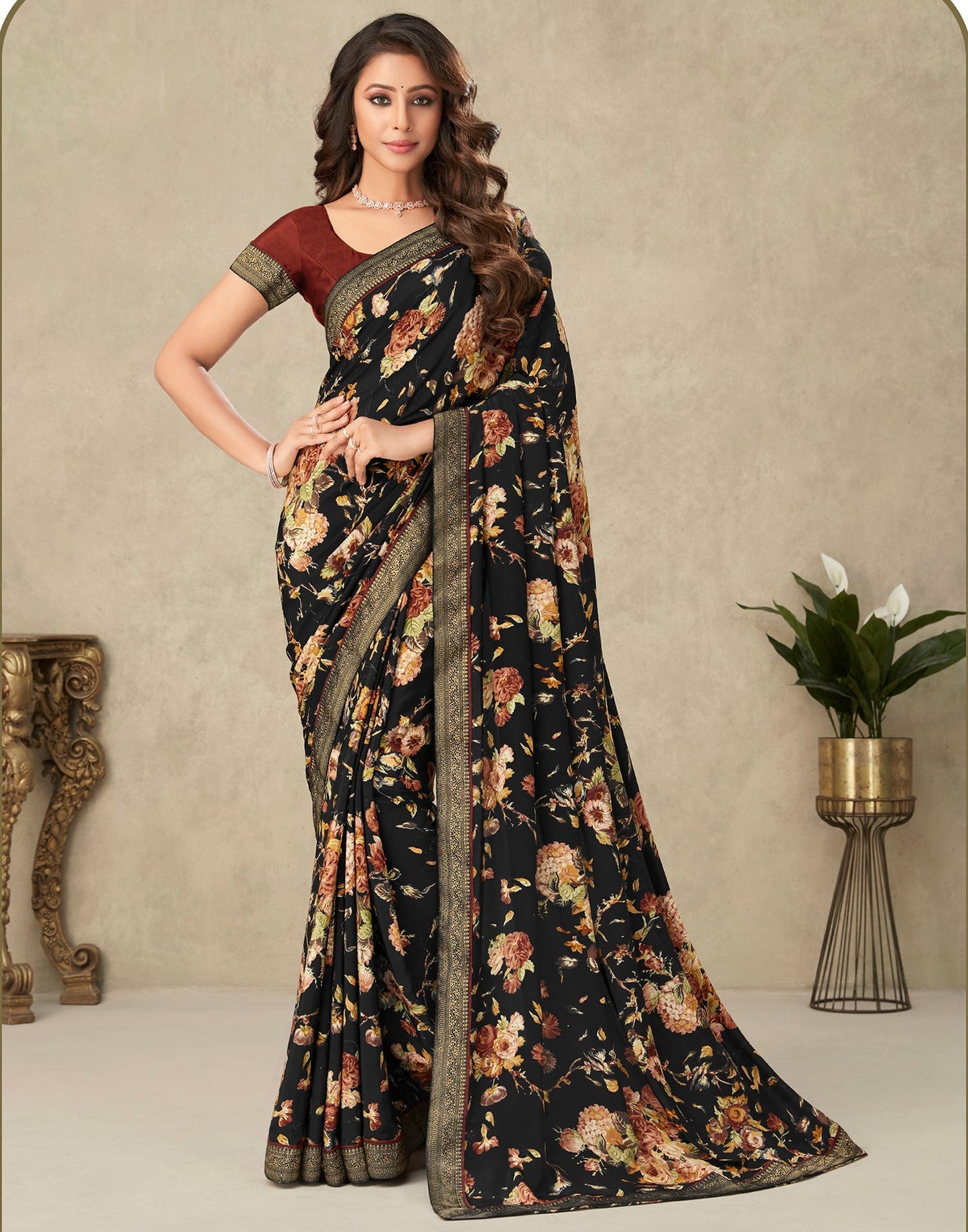 Black Silk Saree | Leemboodi