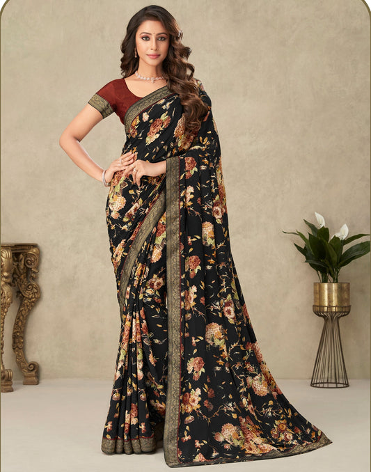 Black Silk Saree | Leemboodi