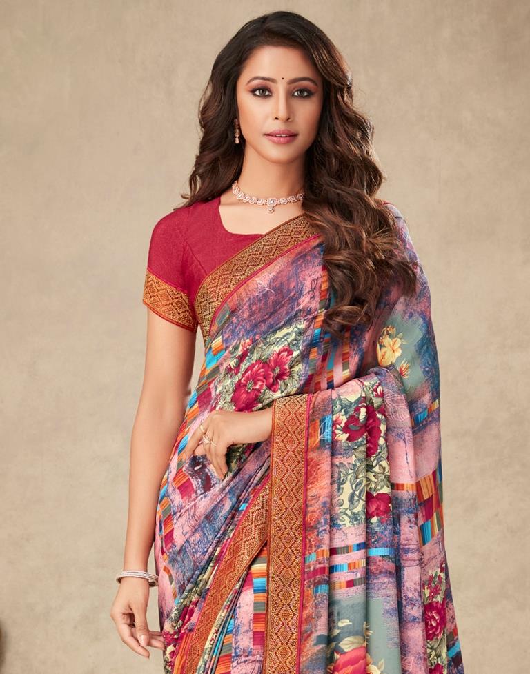 Multicoloured Silk Saree | Leemboodi