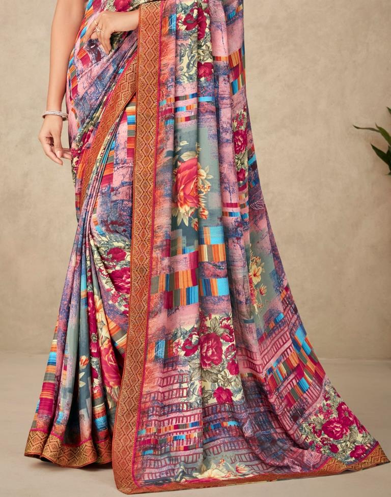 Multicoloured Silk Saree | Leemboodi