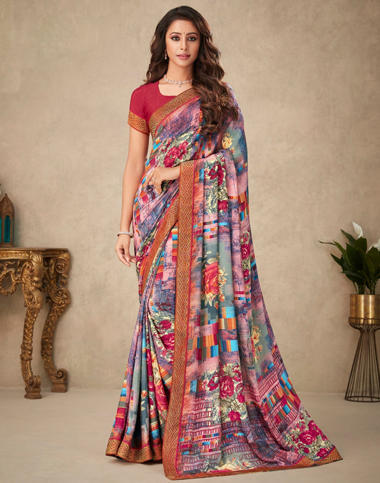 Multicoloured Silk Saree | Leemboodi