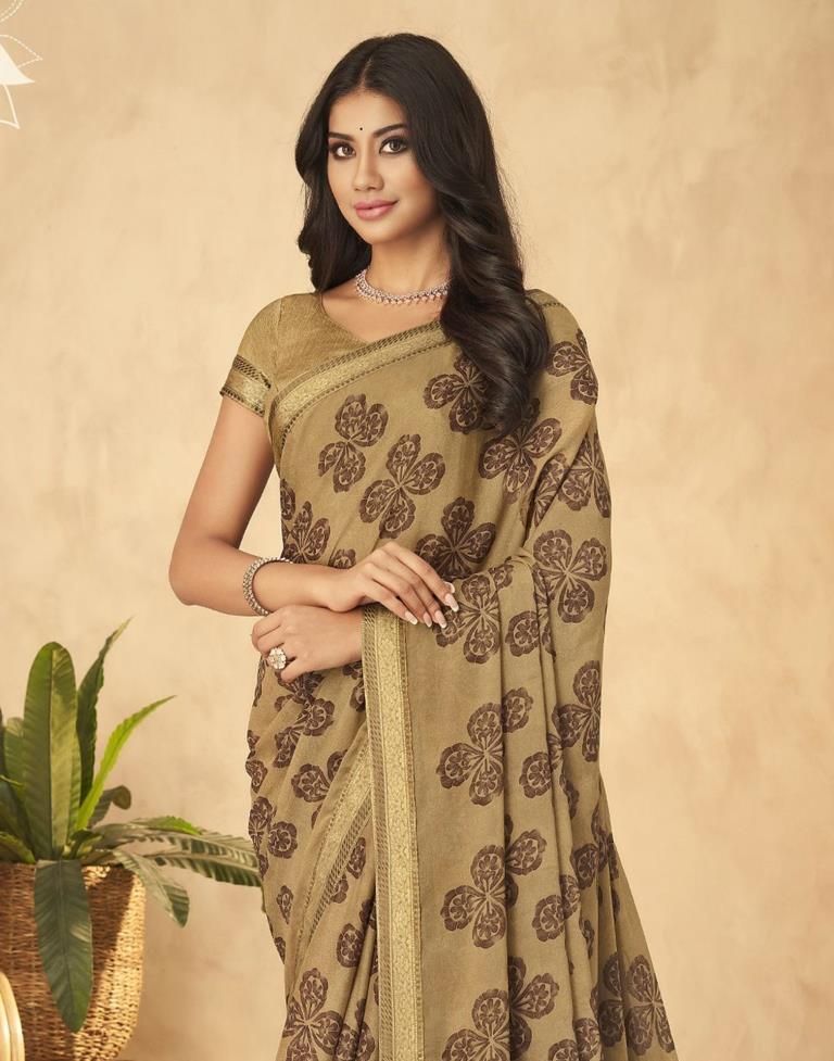 Brown Georgette Saree | Sudathi