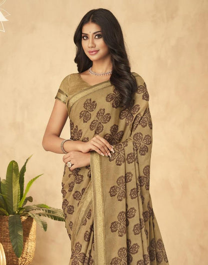 Brown Georgette Saree | Sudathi
