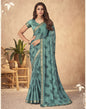 Light Teal Blue Georgette Saree | Leemboodi