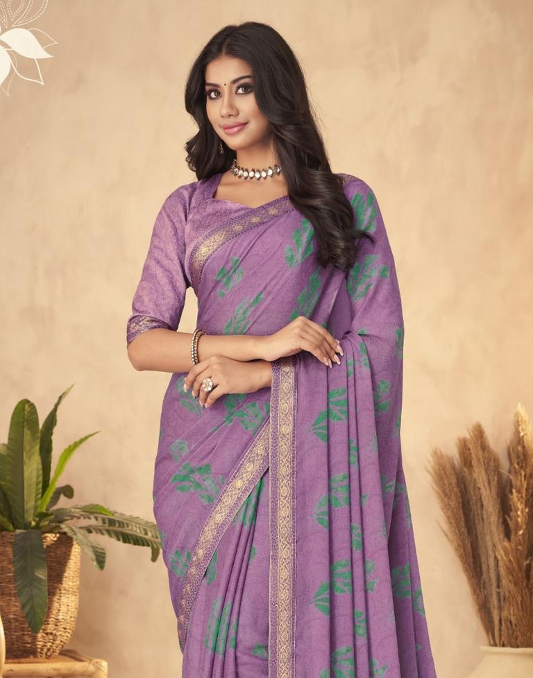 Light Purple Georgette Saree | Leemboodi