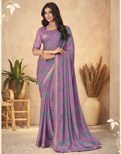 Light Purple Georgette Saree | Leemboodi