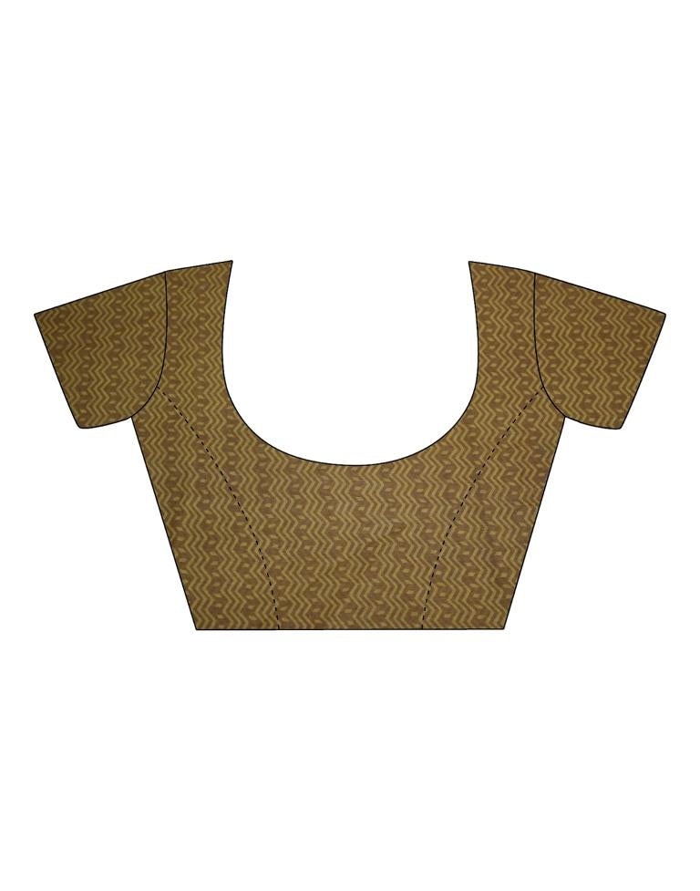 Brown Georgette Printed Saree