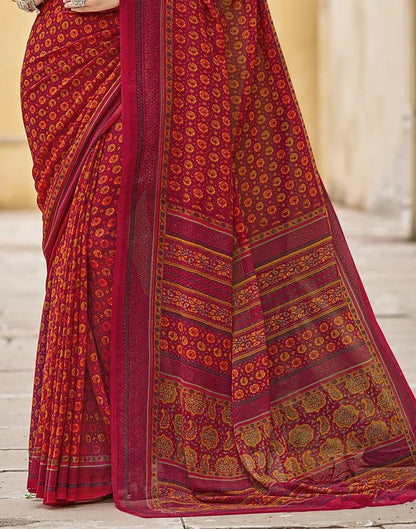 Red Georgette Saree | Leemboodi