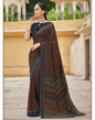 Dark Grey Georgette Saree | Leemboodi