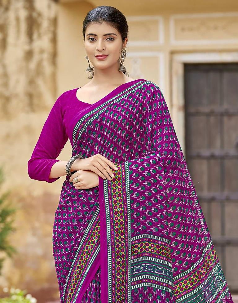 Purple Georgette Saree | Sudathi