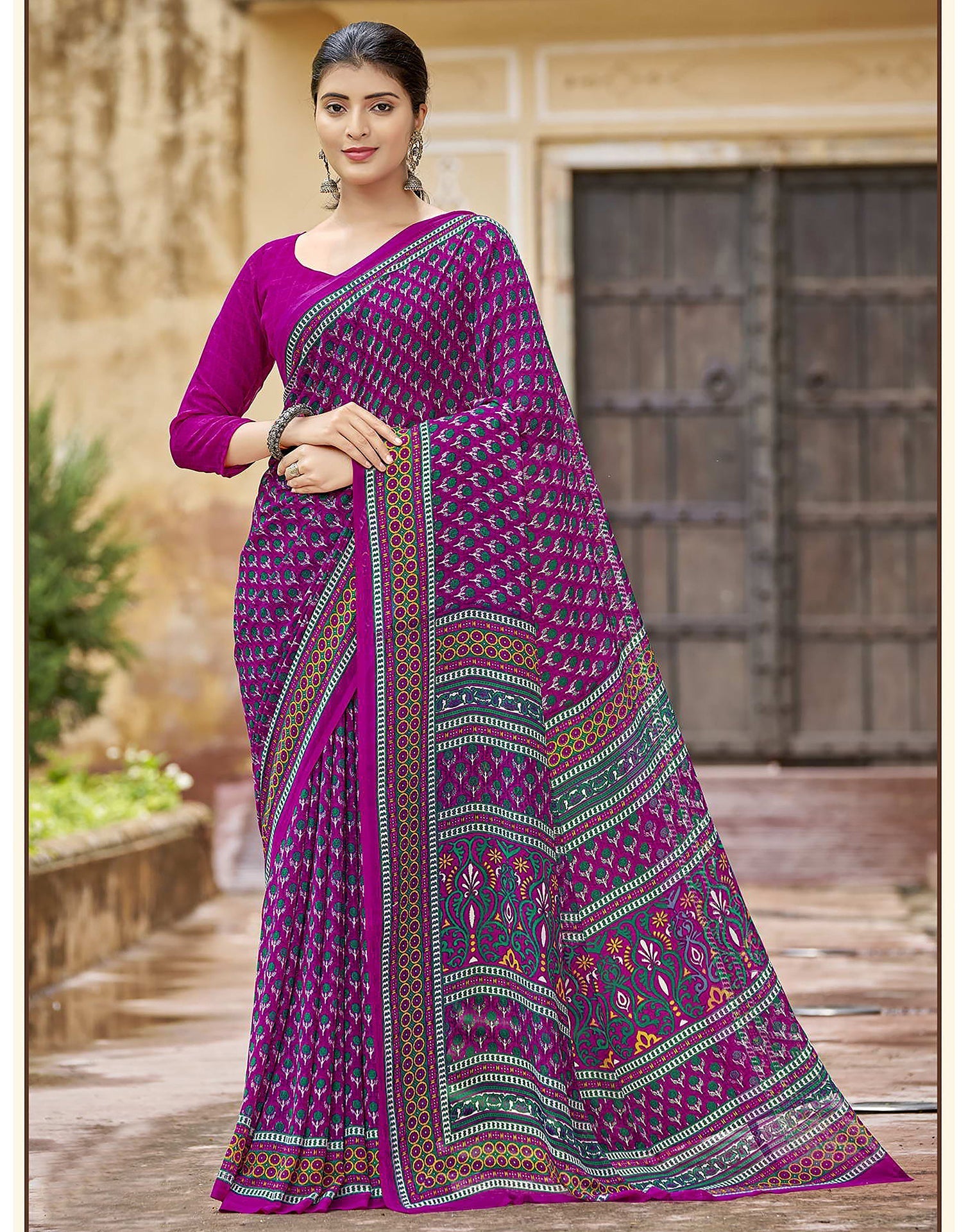 Purple Georgette Saree | Sudathi