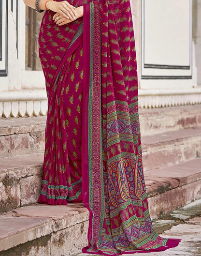 Dark Pink Georgette Saree | Leemboodi