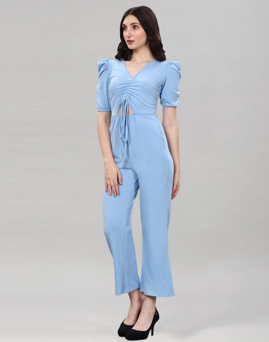 Light Blue Knitted Jumpsuits | Sudathi