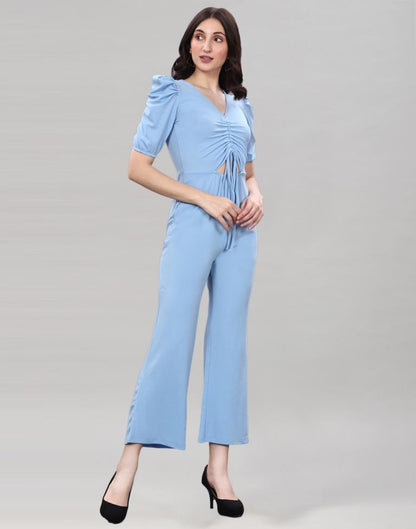 Light Blue Knitted Jumpsuits | Sudathi