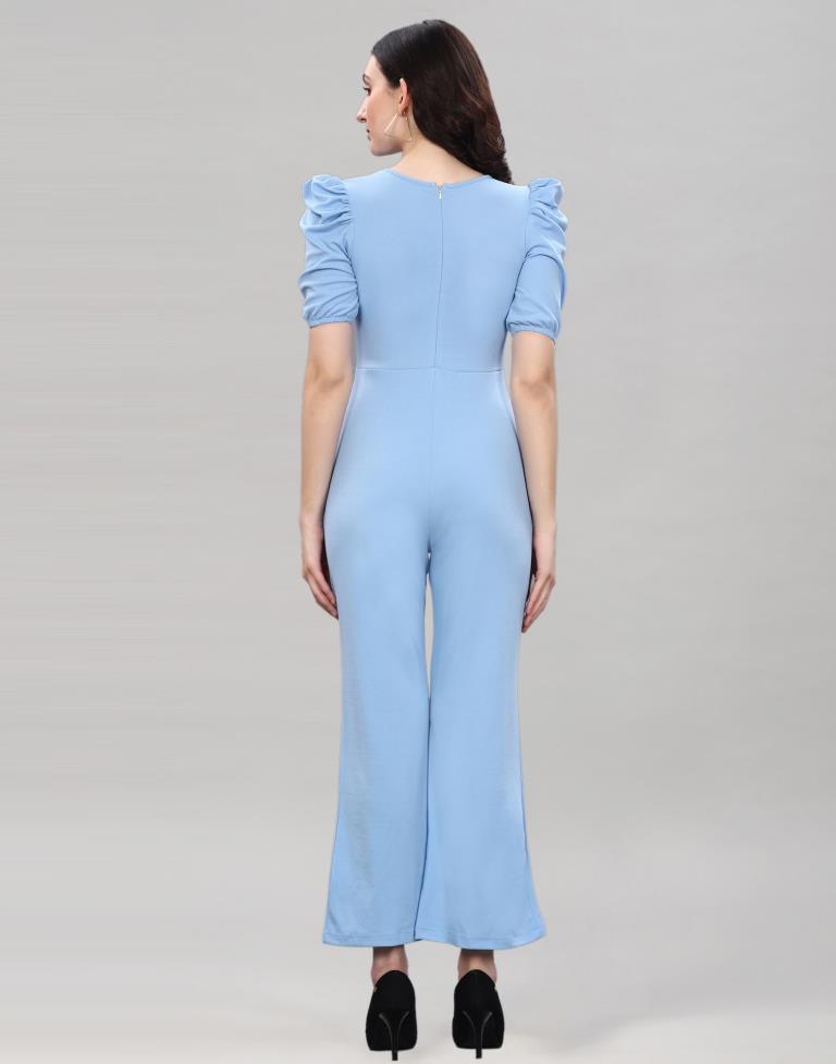 Light Blue Knitted Jumpsuits | Sudathi