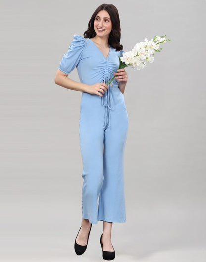 Light Blue Knitted Jumpsuits | Sudathi