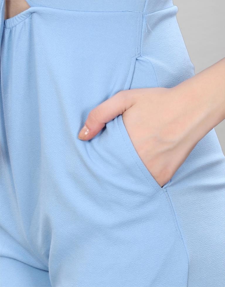 Light Blue Knitted Jumpsuits | Sudathi