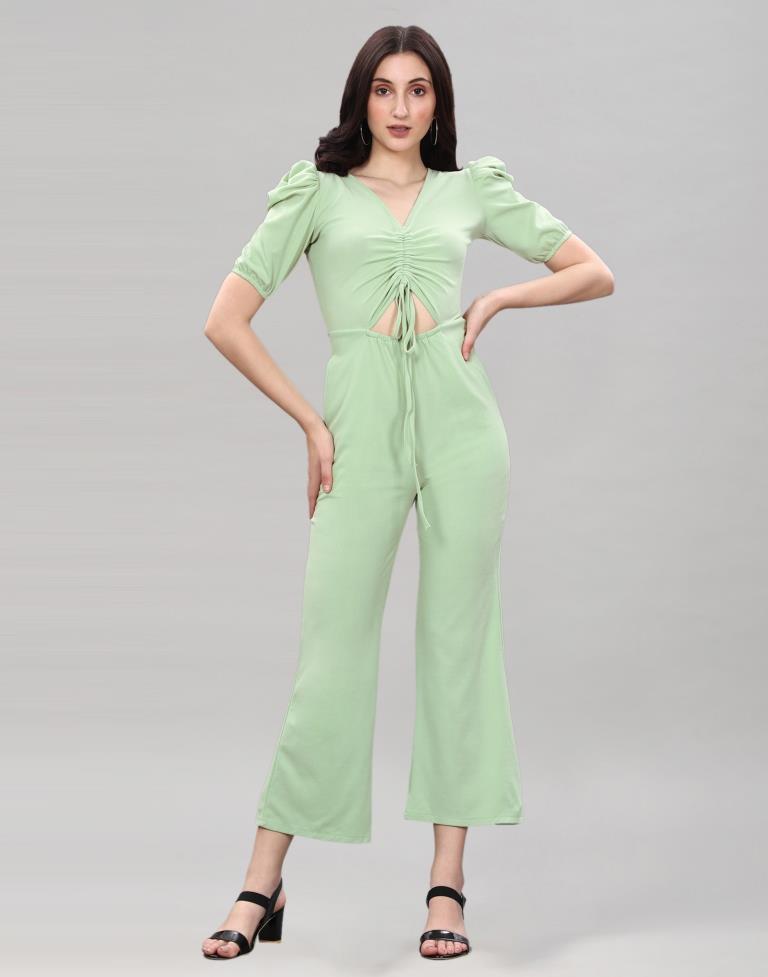 Pista Green Knitted Jumpsuits | Sudathi