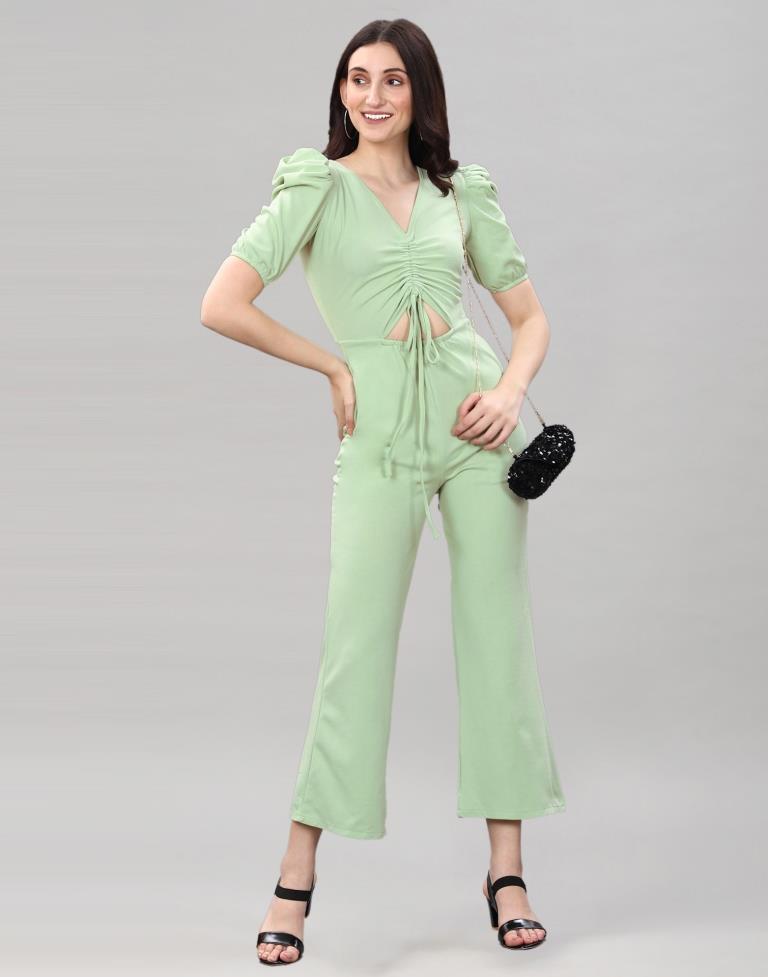 Pista Green Knitted Jumpsuits | Sudathi