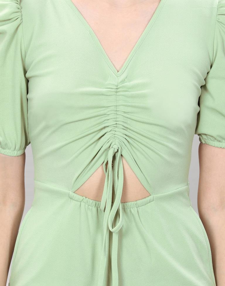 Pista Green Knitted Jumpsuits | Sudathi
