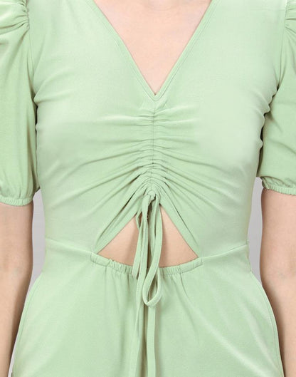 Pista Green Knitted Jumpsuits | Sudathi