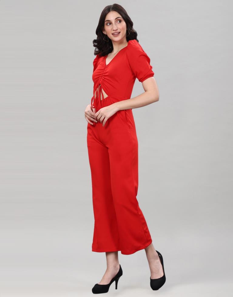 Red Knitted Jumpsuits | Sudathi