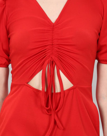Red Knitted Jumpsuits | Sudathi