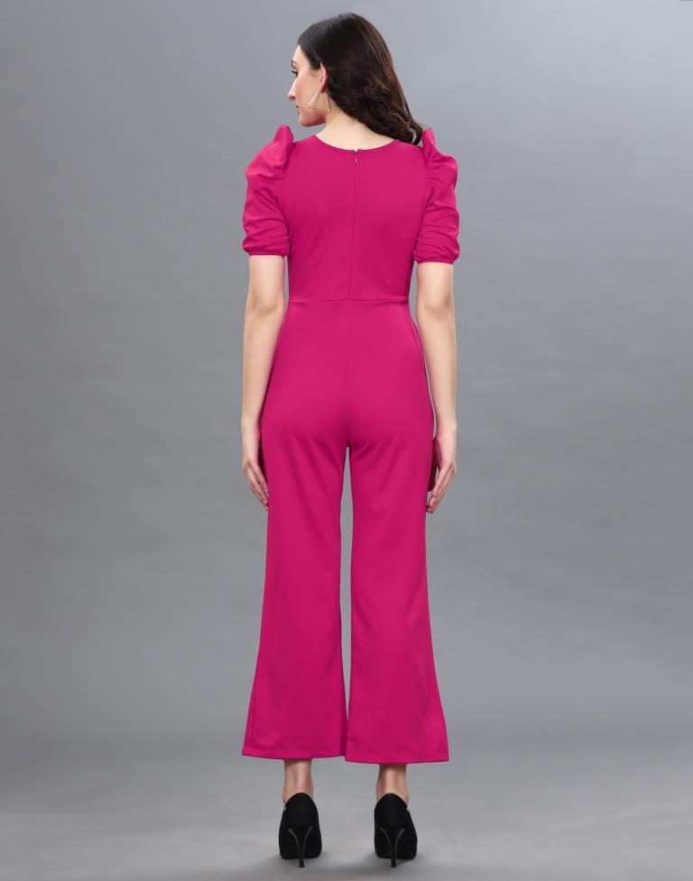 Hot Pink Knitted Jumpsuit | Sudathi